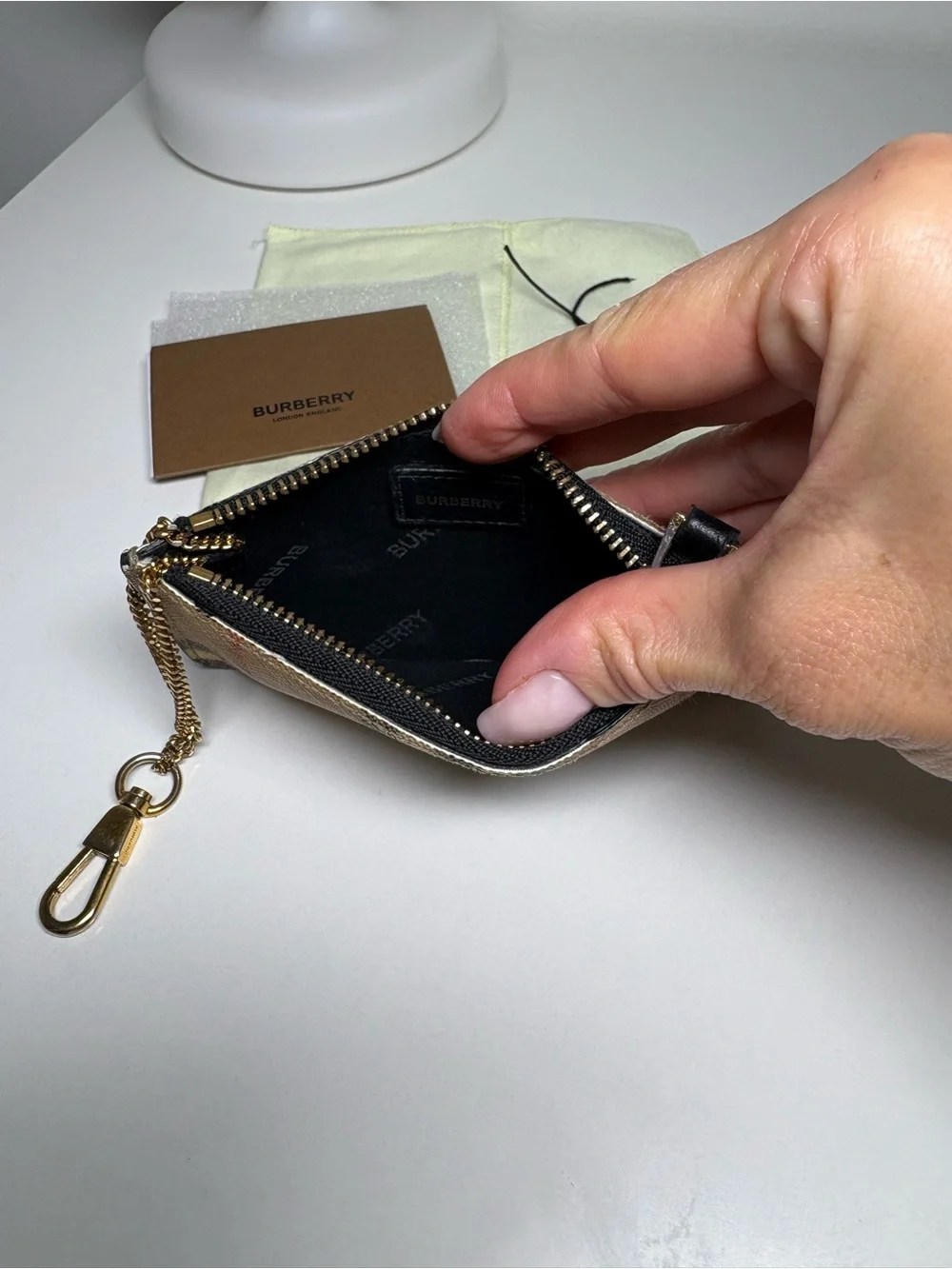 Burberry Card Case Wallet with chain